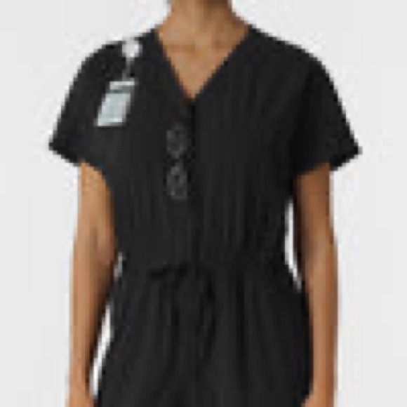 Women's Black Scrub Jumpsuit - Picture 5 of 6